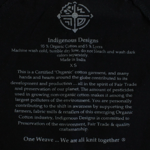 Indigenous Designs Women's XS Black Sleeveless Shirt with Bamboo Graphics