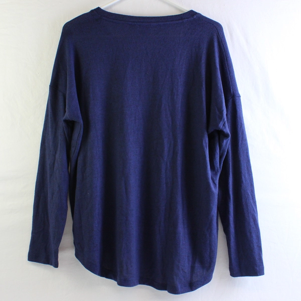 Well Worn Women's M Navy Blue Long Sleeve V Neck Knit Sweater 