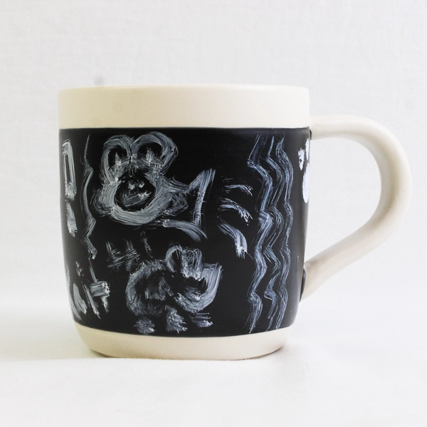 Starbucks Chalkboard Coffee Tea Mug 2009 18 Oz Black Kids Writing #1 Mom