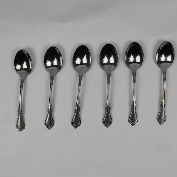 Lot Of 6 Oneida Silver Mansfield (Stainless) Flatware Soup Spoons 7" Long