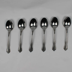 Lot Of 6 Oneida Silver Mansfield (Stainless) Flatware Soup Spoons 7" Long