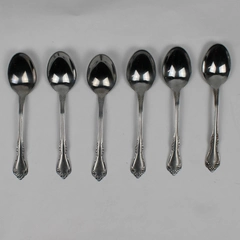Lot Of 6 Oneida Silver Mansfield (Stainless) Flatware Soup Spoons 7" Long