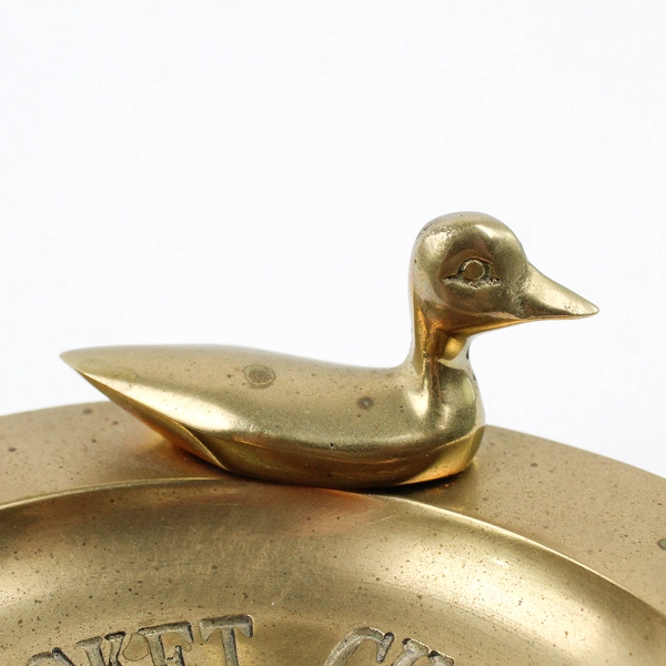 Vintage Brass Duck Pocket Change Coin Dish Key Holder