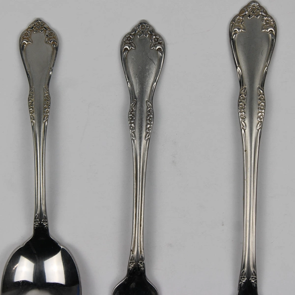 Lot Of 3 Oneida Silver Mansfield (Stainless) Flatware Serving Fork, Fork & Spoon