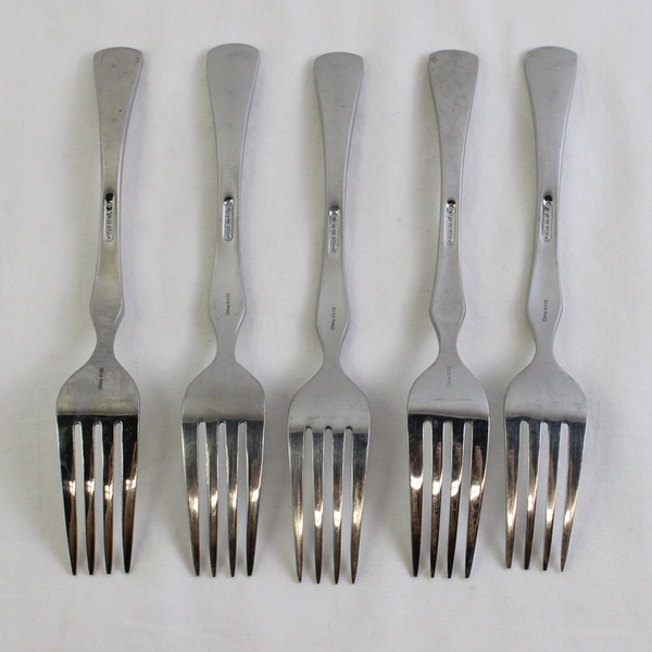 Lot Of 5 Oneida Silver Physique (Stainless) Flatware Salad Forks 7" Long