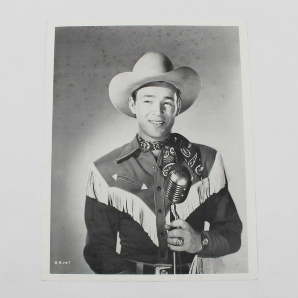 Roy Rogers Western Cowboy 8X10 Photo Vintage Reprint Mutual Microphone 