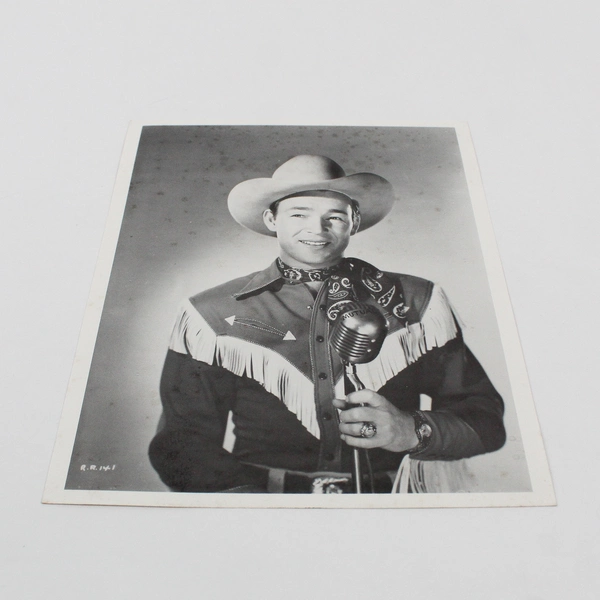 Roy Rogers Western Cowboy 8X10 Photo Vintage Reprint Mutual Microphone 