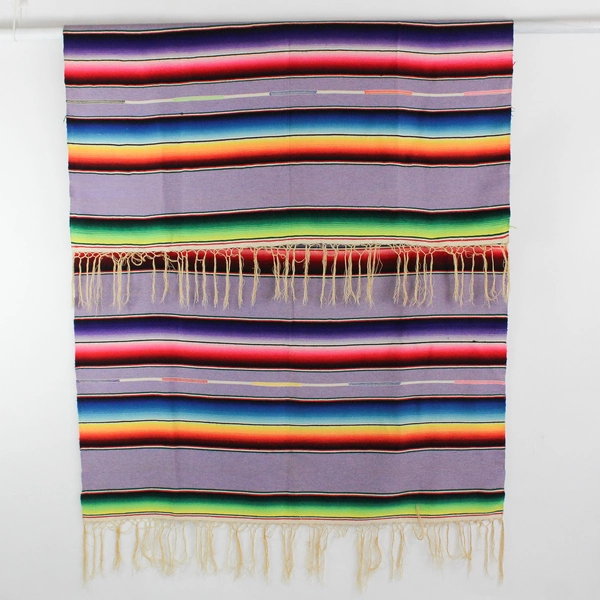 Unbranded Multicolor Striped Woven Throw Blanket 47" x 78.5"