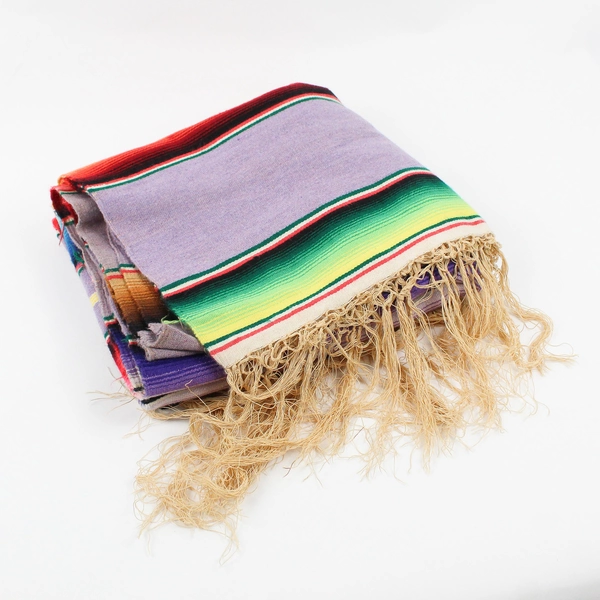 Unbranded Multicolor Striped Woven Throw Blanket 47" x 78.5"