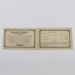 Belmont Casket Warranty Funeral Memorial Card Mose Leroux 1921 Kansas