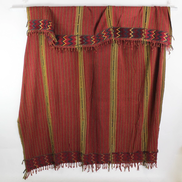 Unbranded Red Striped Woven Throw Blanket 83.5" x 92"