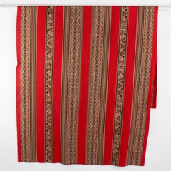 Unbranded Handmade Red/Brown Woven Throw Blanket Decorative 51.5" x 101.5"