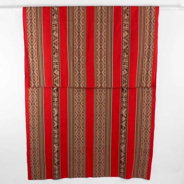 Unbranded Handmade Red/Brown Woven Throw Blanket Decorative 51.5" x 101.5"