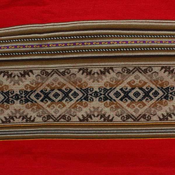 Unbranded Handmade Red/Brown Woven Throw Blanket Decorative 51.5" x 101.5"