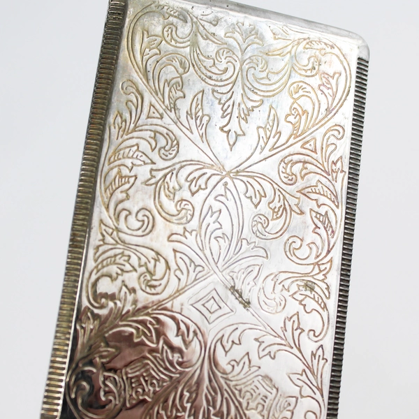 Silver Plated Spatula Server 11 3/4” Scroll Pattern Blade