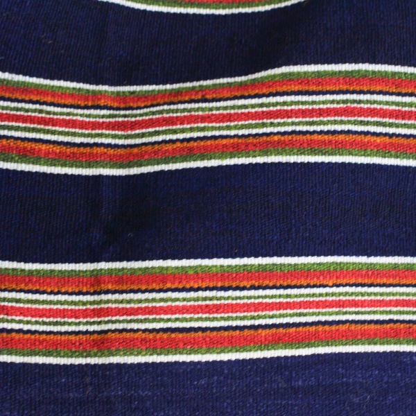  Unbranded Handmade Blue/Red/Green Striped Woven Poncho One Size 48" x 52.5"