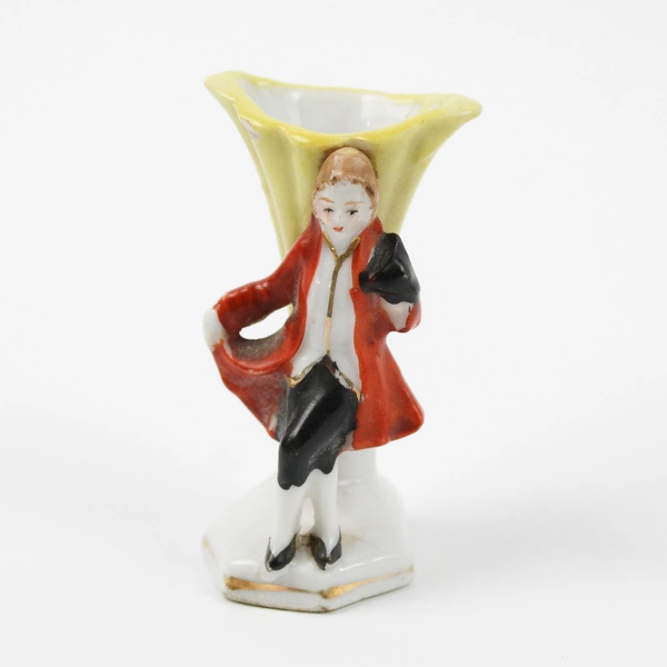 Lot of 2 Made in Occupied Japan White and Gold Porcelain Figurines