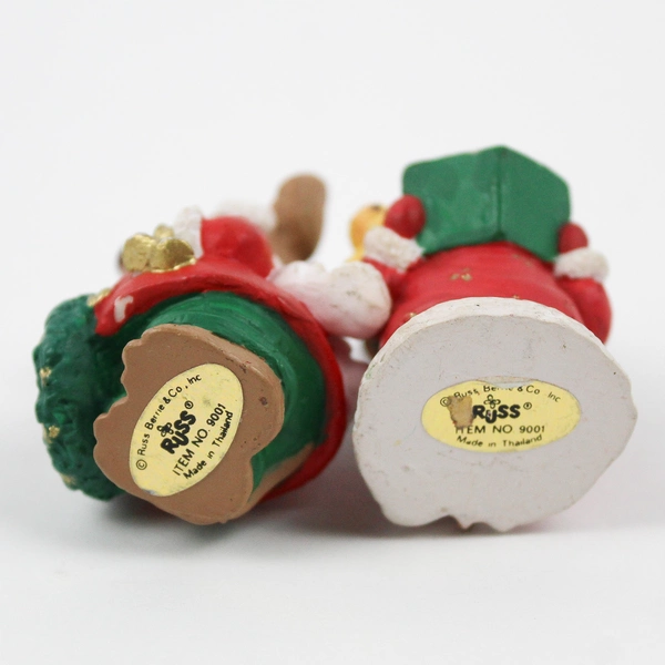 Lot of 2 Russ Berrie & Co. Christmas Mouse Figurines 1980's