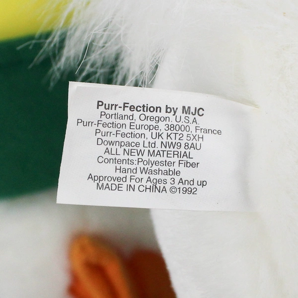 VTG 1992 Purr-Fection by MJC Disney Oregon Ducks Plush 13"