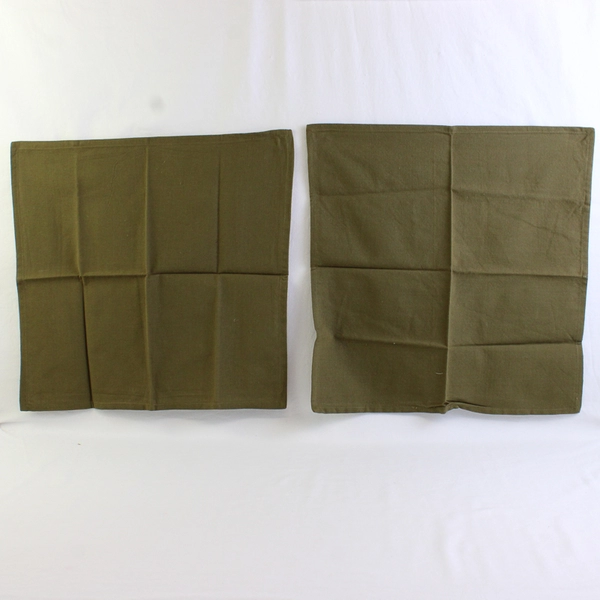 Lot Of 2 Unbranded Matching Solid Olive Green Color Fabric Napkins 18" x 18"