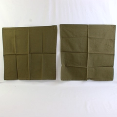 Lot Of 2 Unbranded Matching Solid Olive Green Color Fabric Napkins 18" x 18"