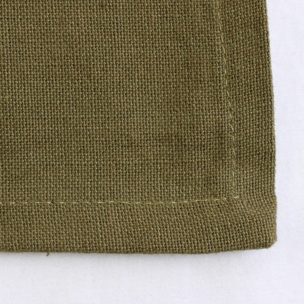 Lot Of 2 Unbranded Matching Solid Olive Green Color Fabric Napkins 18" x 18"