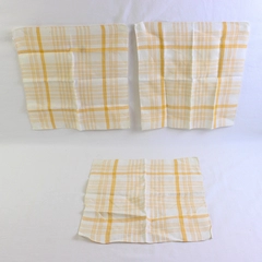 Lot Of 3 Unbranded Matching Orange/White Plaid Fabric Napkins 12.5" x 12.5"