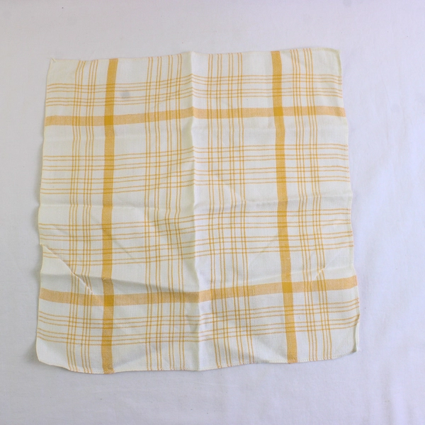 Lot Of 3 Unbranded Matching Orange/White Plaid Fabric Napkins 12.5" x 12.5"