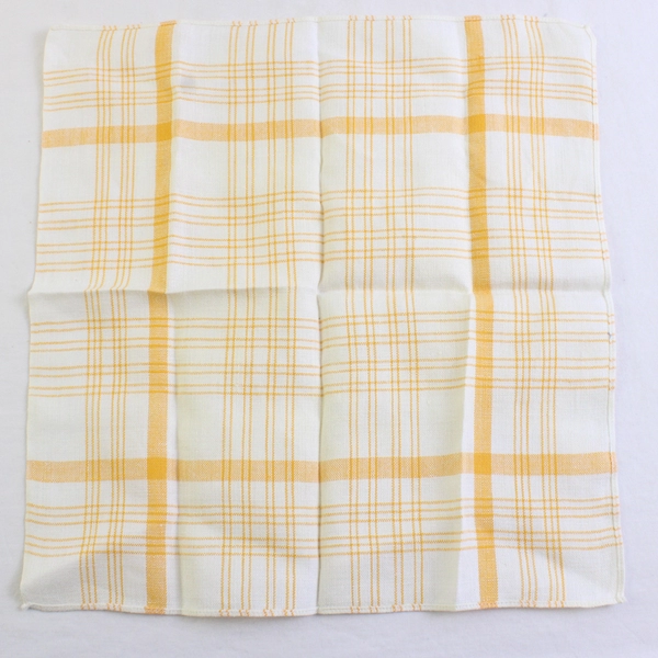 Lot Of 3 Unbranded Matching Orange/White Plaid Fabric Napkins 12.5" x 12.5"