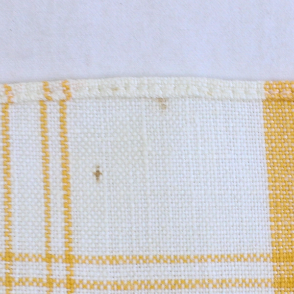 Lot Of 3 Unbranded Matching Orange/White Plaid Fabric Napkins 12.5" x 12.5"