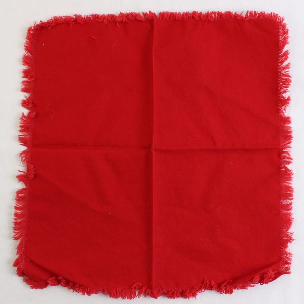 Lot Of 3 Unbranded Matching Solid Red Color Fabric Napkins Fringe 10.5" x 11"