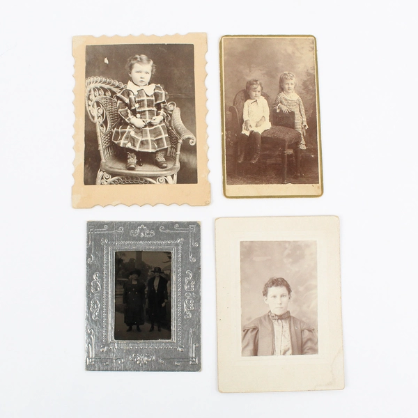 Lot of 10 Family Photos DeLong Leroux Family Harper Kansas 1880s 1940s