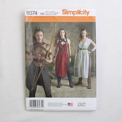 Simplicity Andrea Schewe 8074 Princess/Warrior Costumes Womens Size H5 (6-14)