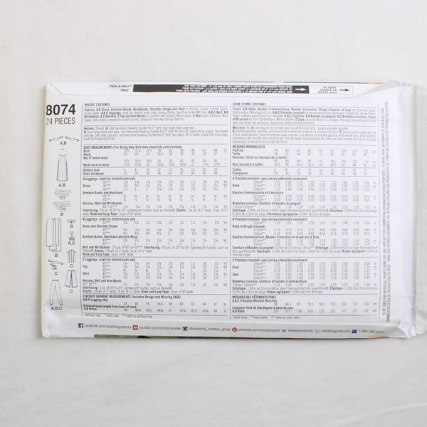 Simplicity Andrea Schewe 8074 Princess/Warrior Costumes Womens Size H5 (6-14)