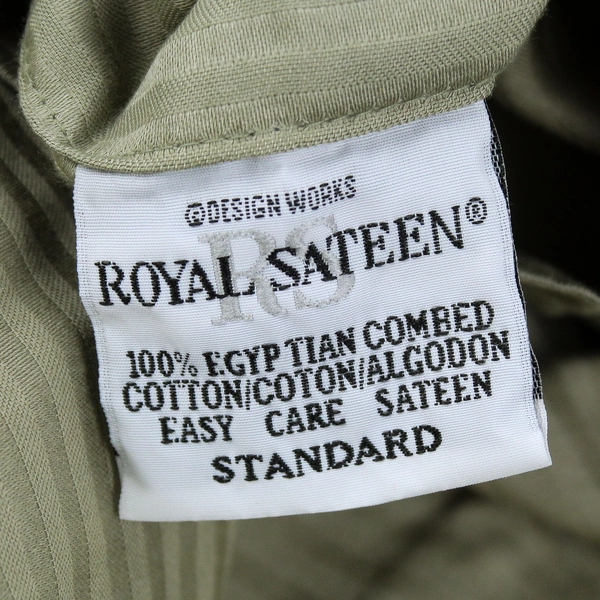 Lot Of 2 Royal Sateen Green Striped Standard Pillow Shams 100% Egyptian Cotton