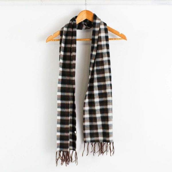 Lot of 3 Brown Toned Fringe Scarves with Multiple Types of Patterns