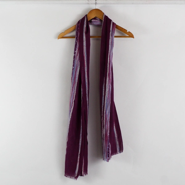 Lot of 4 Multicolor Fringe Rectangle Scarves with Various Textures 