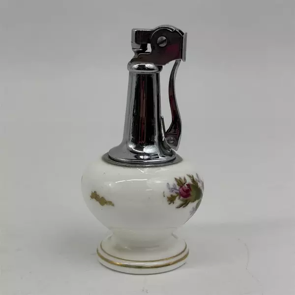 Vintage 1960s Bone China Hand Painted Table Lighter Japan