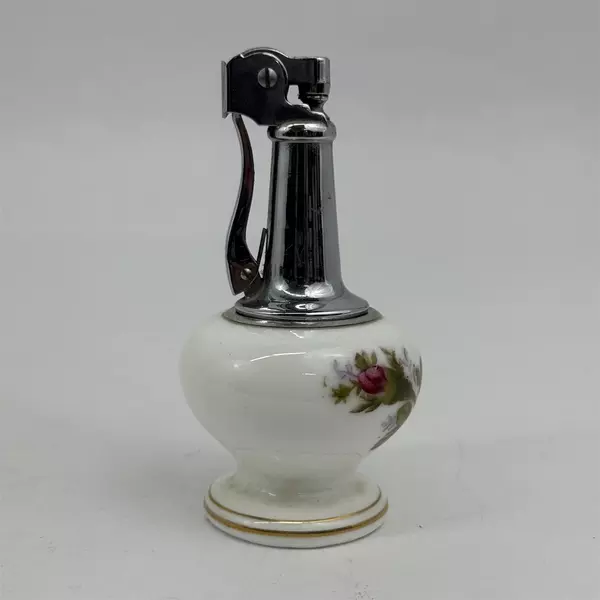 Vintage 1960s Bone China Hand Painted Table Lighter Japan