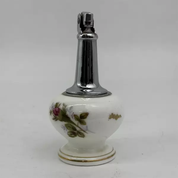 Vintage 1960s Bone China Hand Painted Table Lighter Japan