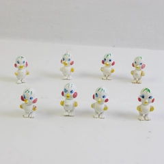 Lot of 8 Vintage Hard Plastic Mini Chicks Figurines
