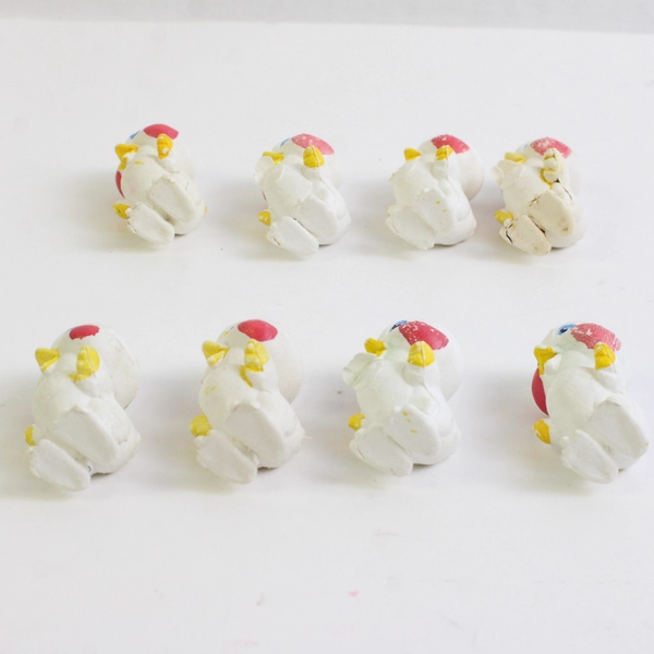 Lot of 8 Vintage Hard Plastic Mini Chicks Figurines
