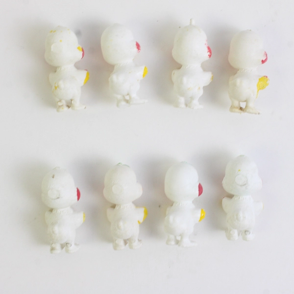 Lot of 8 Vintage Hard Plastic Mini Chicks Figurines