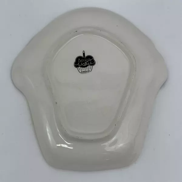 2009 Giftcraft Birthday Wishes Ceramic Cupcake Shaped Snack Plate