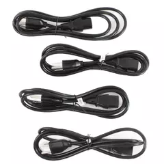 Lot of 4 60° AC Power Cords IEC 60 Degree 3-Prong Used Untested