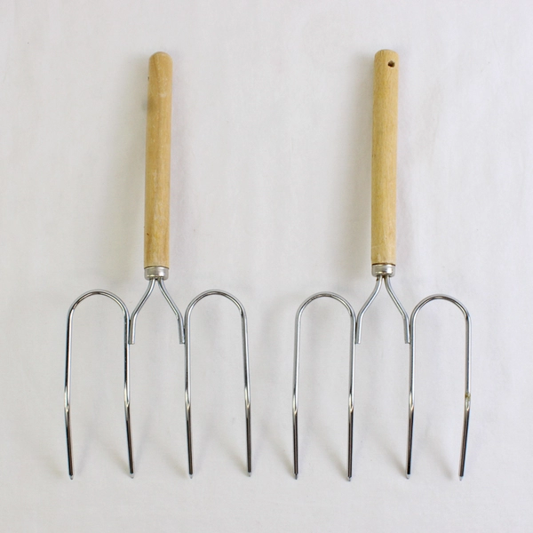 Set of 2 Stainless Steel Turkey Lifter Forks Thanksgiving Roasting