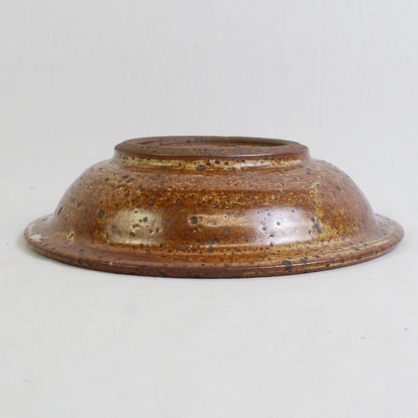 Lot Of 4 Handmade Signed Brown Ceramic Soup Bowls About 8.25" Diameter