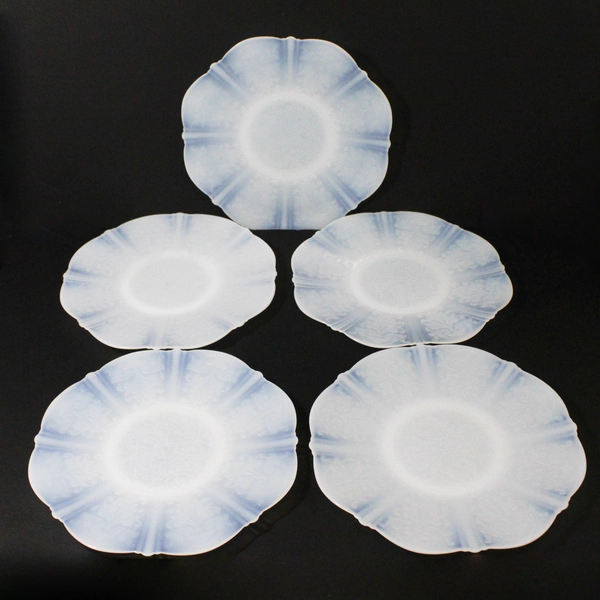 5 MacBeth-Evans 1930's American Sweetheart Monax (White) Glass Dinner Plates 11"