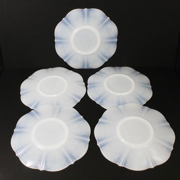 5 MacBeth-Evans 1930's American Sweetheart Monax (White) Glass Dinner Plates 11"