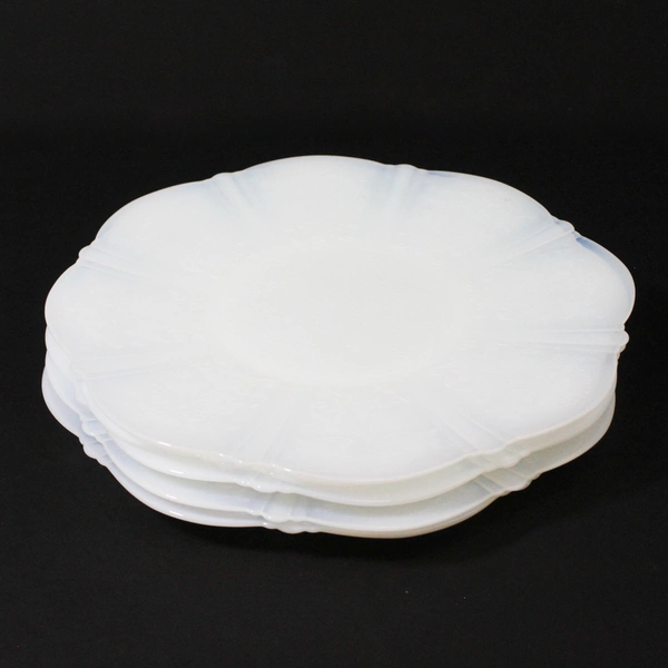 5 MacBeth-Evans 1930's American Sweetheart Monax (White) Glass Dinner Plates 11"